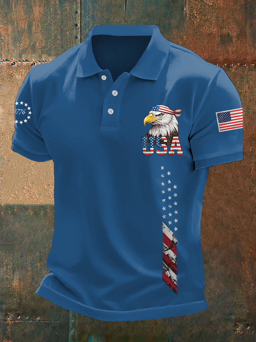 Golf Polo Shirt Cross-Border 3D Printing Polo Amazon Independent Station Best-Selling Popular Leisure Culture Polo