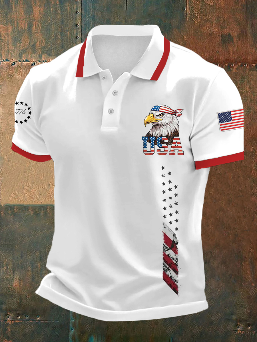 Golf Polo Shirt Cross-Border 3D Printing Polo Amazon Independent Station Best-Selling Popular Leisure Culture Polo