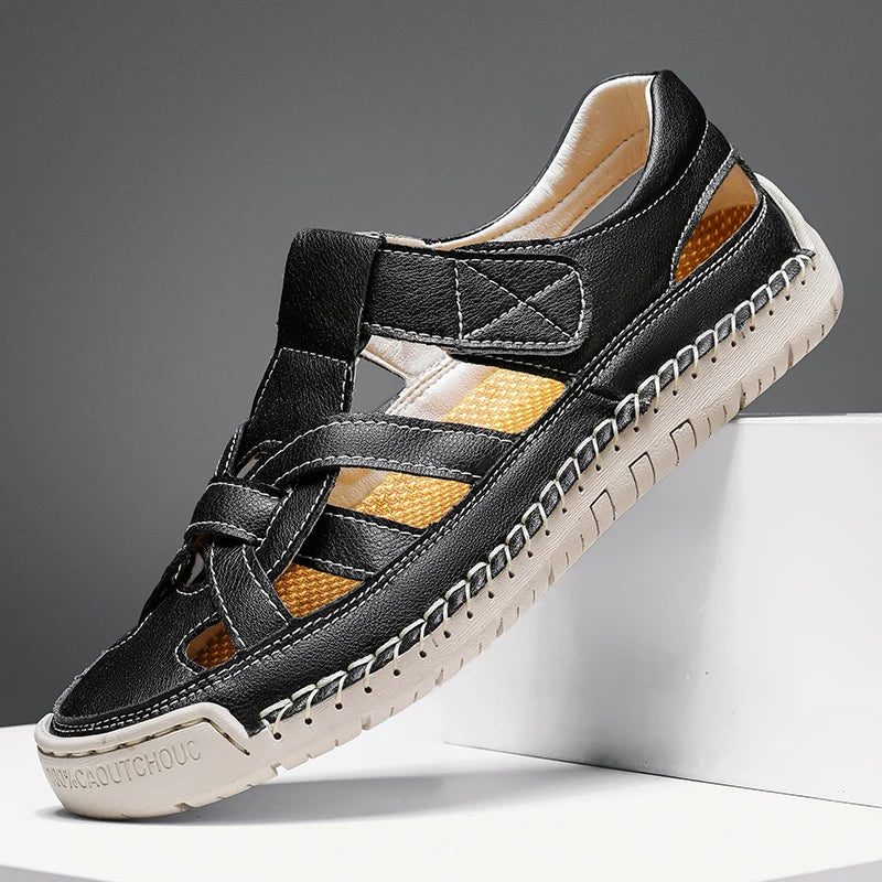 Caspian Hollow Leather Sandals