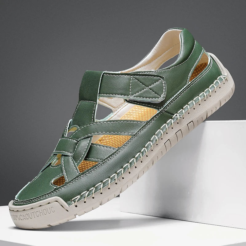 Caspian Hollow Leather Sandals