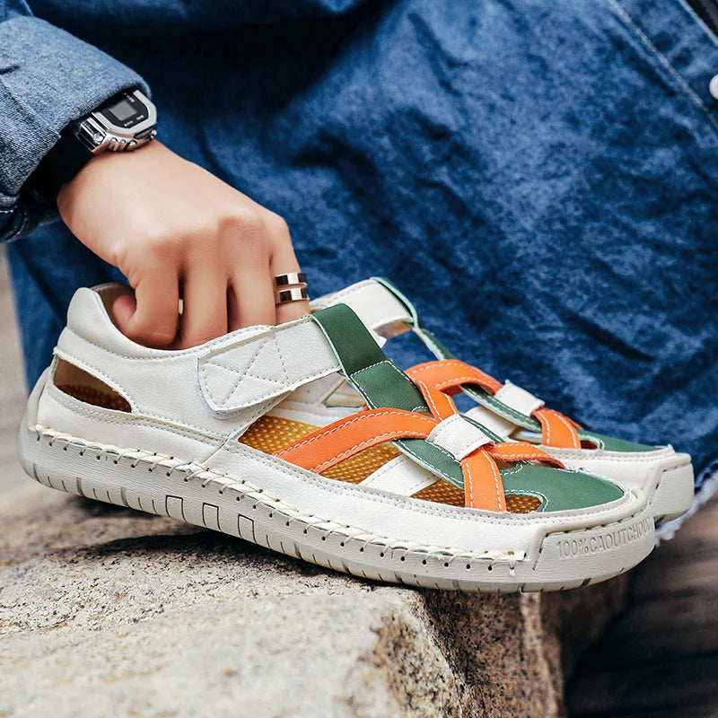 Caspian Hollow Leather Sandals