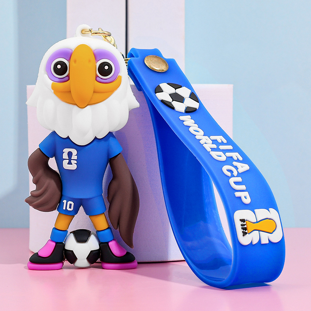 Cross-Border 2026 World Cup Keychain Cartoon Mascot Pendant Fans Peripheral Car Ornaments Small Gifts Wholesale