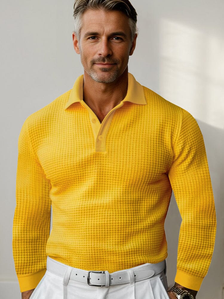 Casual Regular Fit Waffle Polo Shirt