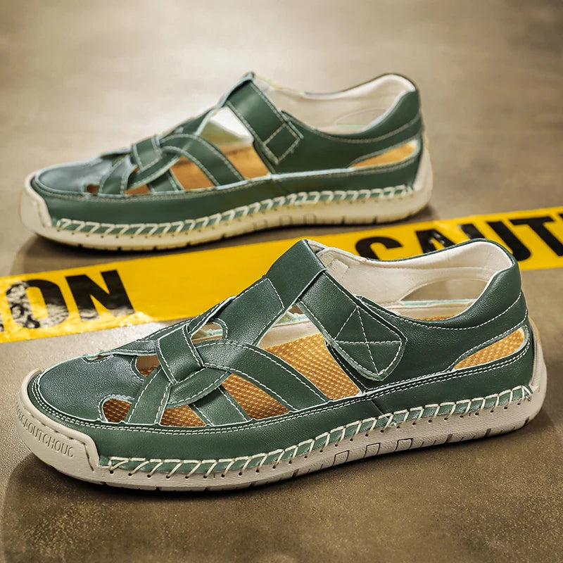 Caspian Hollow Leather Sandals