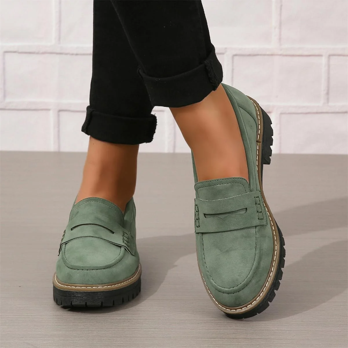 British Style Thick-Soled And Comfortable Loafers With Chunky Heels