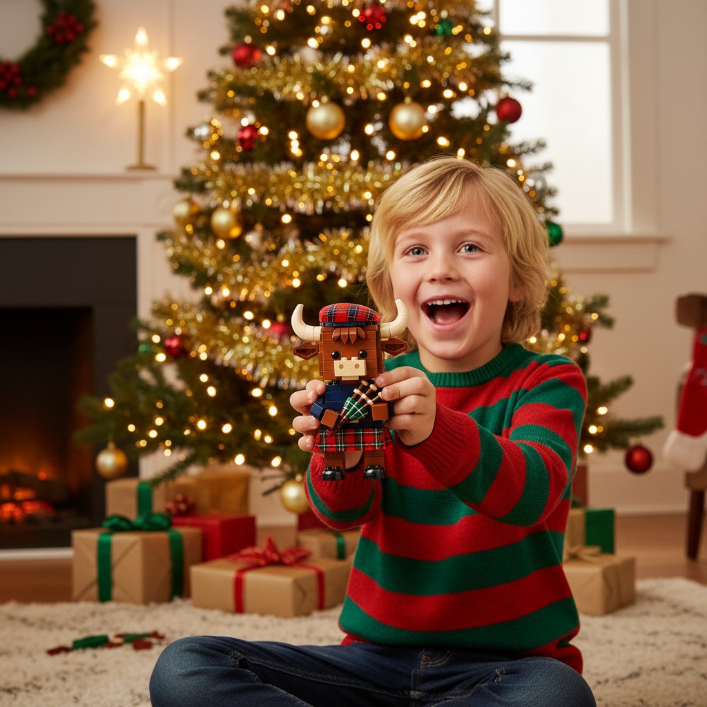 2025 Limited Edition--Scottish Highland Cow Bagpiper Brick Set