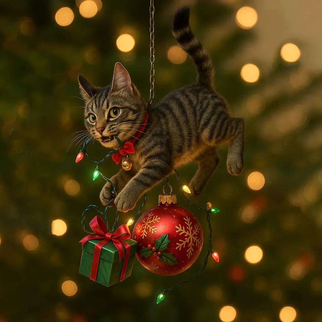 🐱Cute Cat Christmas Tree Ornament - Festive Feline Fun for Your Tree