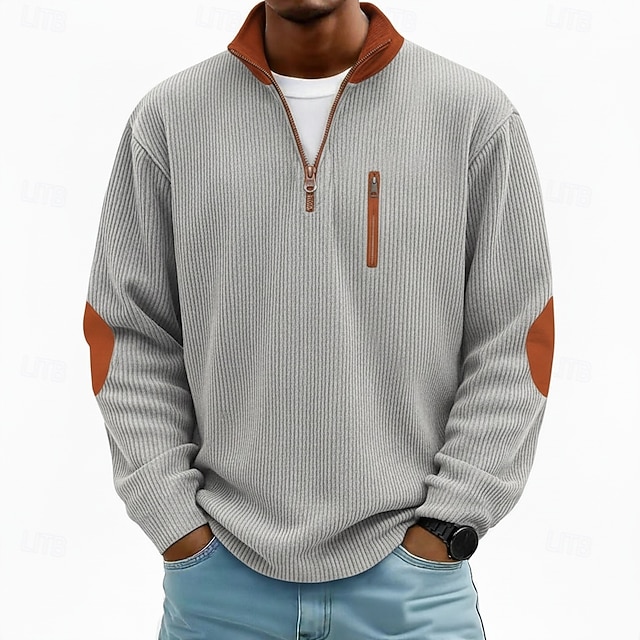 Men's Corduroy Shirt Tee Top Long Sleeve Shirt Oversized Loose Outdoor Street Tee for Men