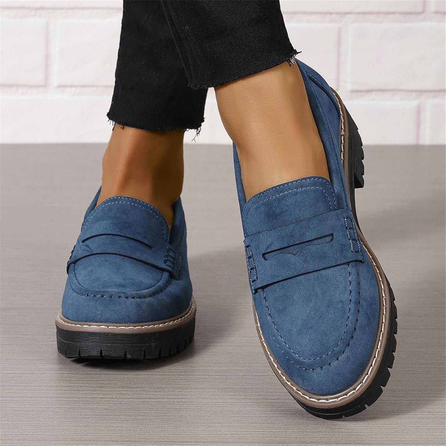 British Style Thick-Soled And Comfortable Loafers With Chunky Heels