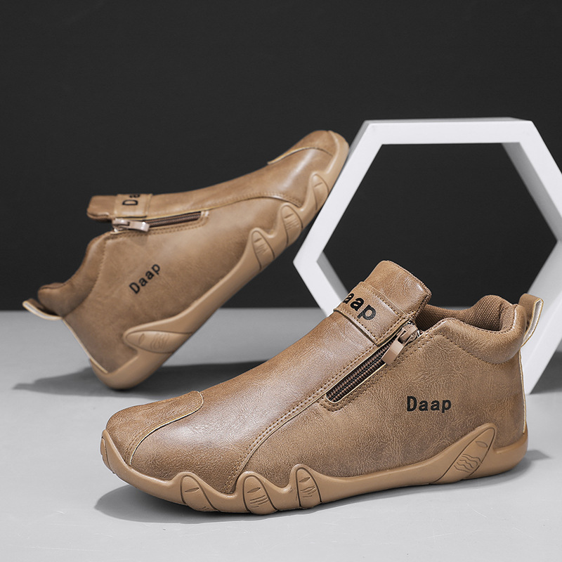 (⏰Limited Time Sale 70% OFF) Men's Handmade Orthopedic Wide Toe Arch Support Slip-On Hiking Shoes Lightweight Waterproof Non-Slip Slip-On Genuine Leather Shoes