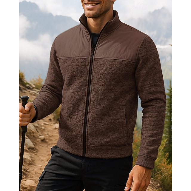 Men's Hiking Jacket Sport Jacket Outdoor Thermal Hiking Outfits Hiking Clothes Winter Autumn / Fall Top Camping / Hiking / Caving Running Patchwork Black Red Blue