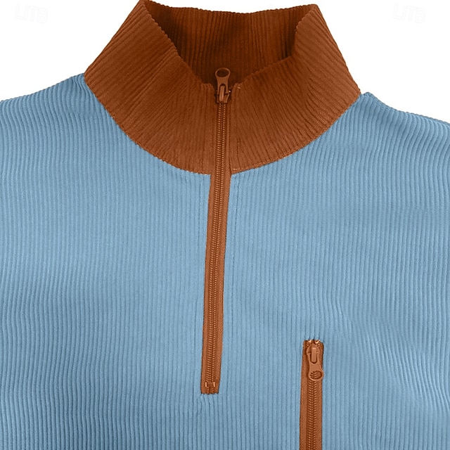 Men's Corduroy Shirt Tee Top Long Sleeve Shirt Oversized Loose Outdoor Street Tee for Men