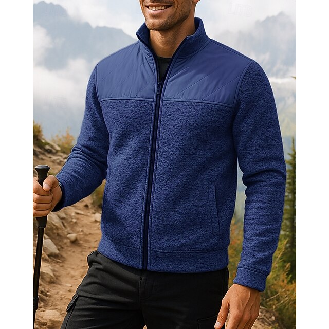 Men's Hiking Jacket Sport Jacket Outdoor Thermal Hiking Outfits Hiking Clothes Winter Autumn / Fall Top Camping / Hiking / Caving Running Patchwork Black Red Blue