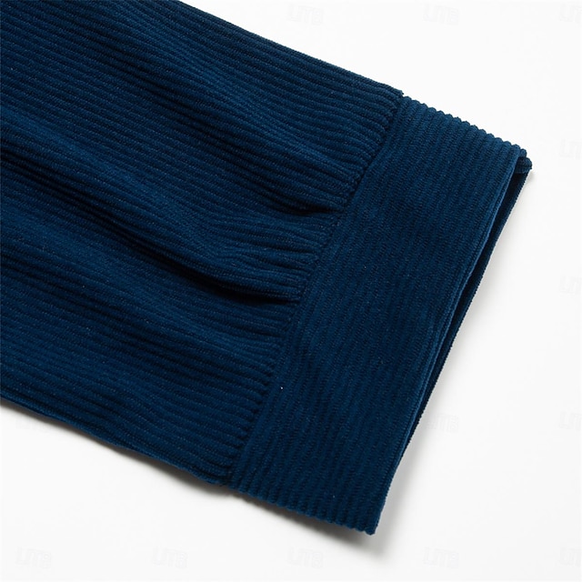 Men's Corduroy Shirt Tee Top Long Sleeve Shirt Oversized Loose Outdoor Street Tee for Men