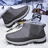 Men's Warm Winter Snow Boots with Fur Lining, Non-Slip Outdoor Ankle Shoes for Cold Weather Hiking and Casual Wear