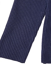 Men's Sweater Cardigan Sweater Jacket Blazer Waffle Knit  Stand Collar Cropped Knitted Solid Color Long Sleeve Basic Stylish Outdoor Daily Clothing Apparel Fall Winter Blue Khaki S M L