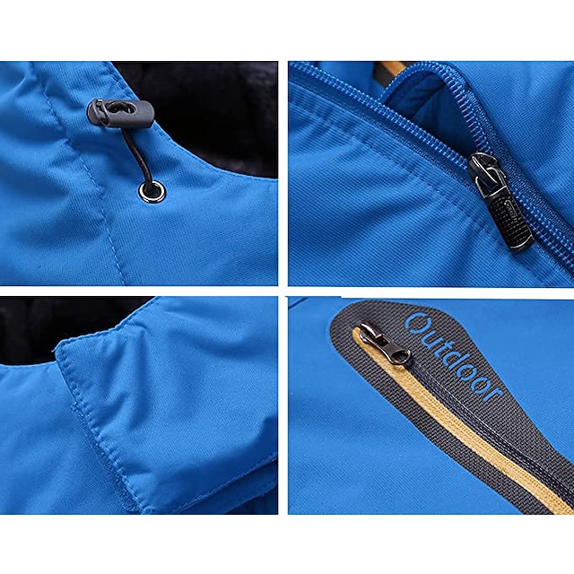 Men's Winter Jacket Fleece Jacket Softshell Jacket Windbreaker Climbing Snow Sports Thermal Warm Waterproof Hooded Waterproof Winter Autumn / Fall Sportswear Regular Red Army Green Light Black Light