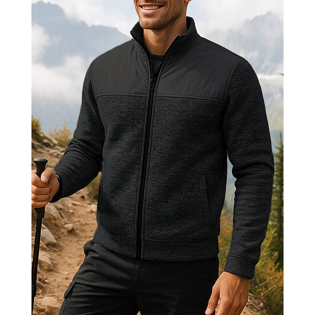 Men's Hiking Jacket Sport Jacket Outdoor Thermal Hiking Outfits Hiking Clothes Winter Autumn / Fall Top Camping / Hiking / Caving Running Patchwork Black Red Blue