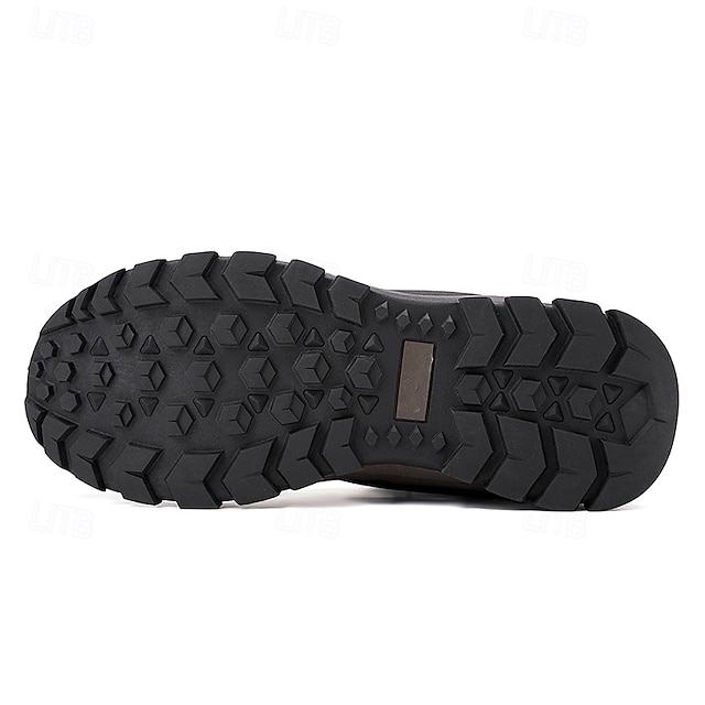 Men's Brown Waterproof Snow Boots with Warm Fleece Lining and Non-Slip Sole, Outdoor Winter Hiking Boots for Cold Weather and Snowy Terrain