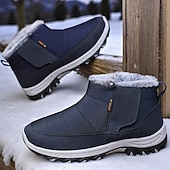 Men's Warm Winter Snow Boots with Fur Lining, Non-Slip Outdoor Ankle Shoes for Cold Weather Hiking and Casual Wear