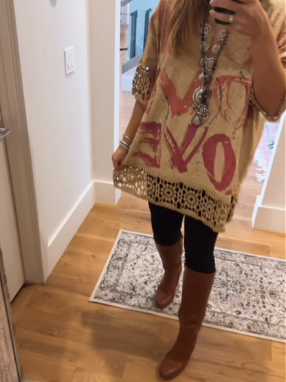 Vintage Cotton Crochet Hem Top