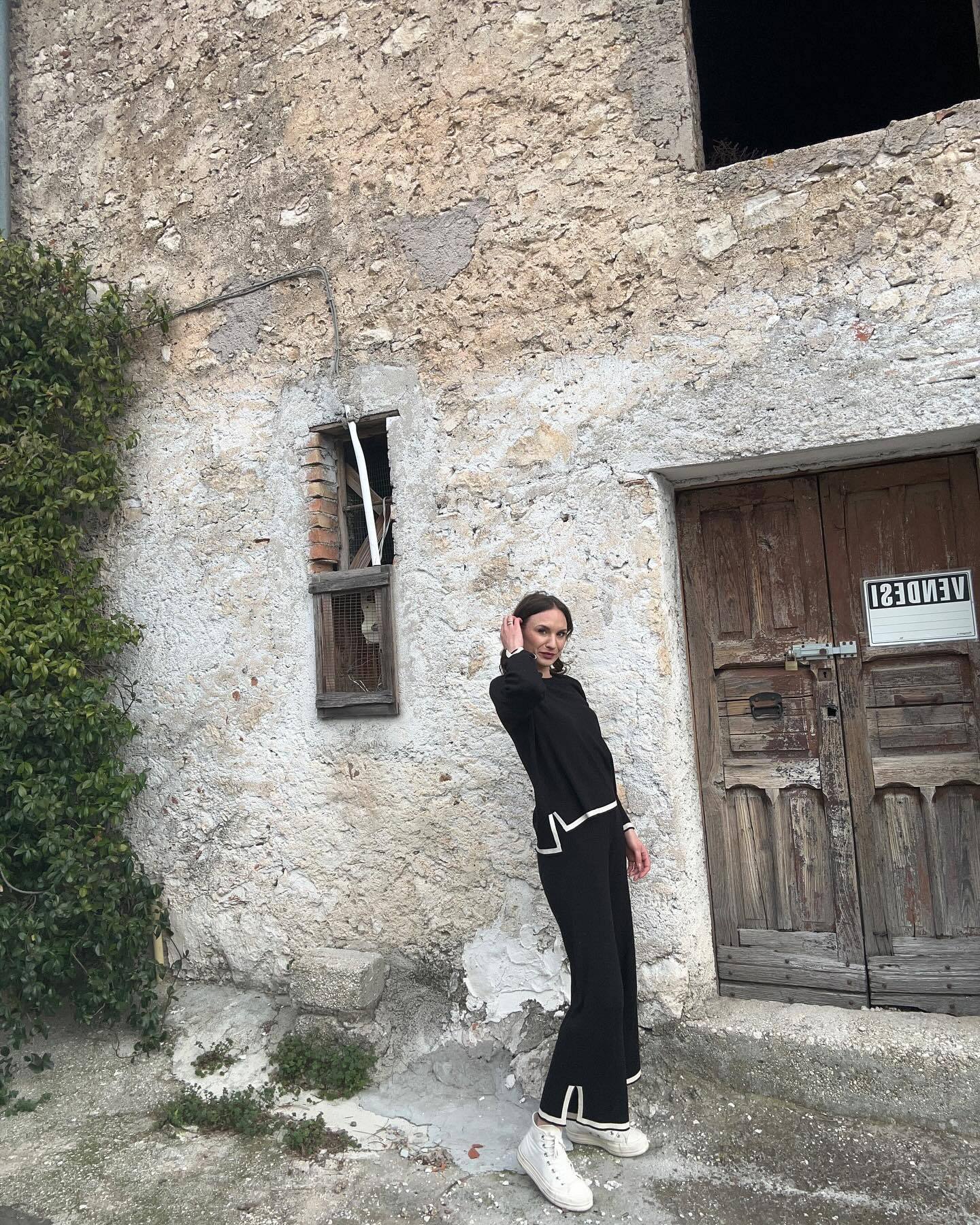 Casual Pullover Tops Wide Leg Pants Knit Sets