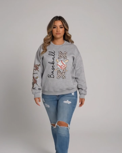 Sparkly Baseball Game Day Crewneck Sweatshirt