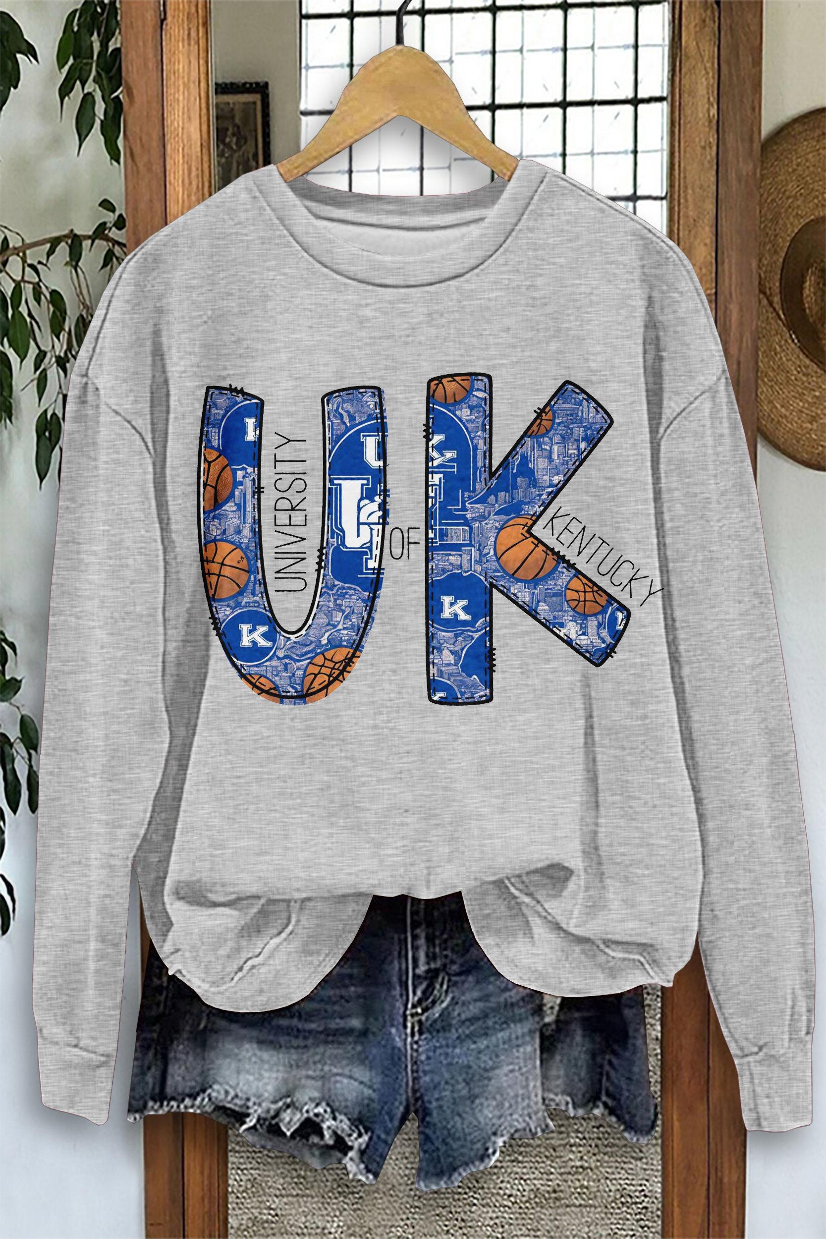 Simple Kentucky Wildcats Basketball Game Day Print Sweatshirt