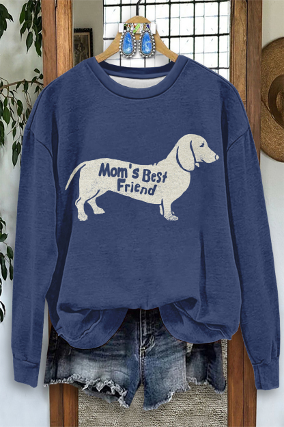 Classic Dachshund Print Long Sleeve Sweatshirt