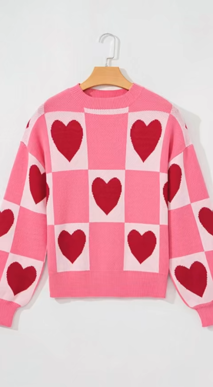 Classic Galentine's Day Party Heart Sweater