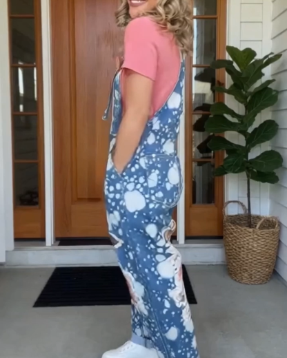 Vintage Floral Butterfly Patchwork Overalls