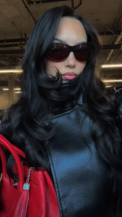 Faux Leather Stand Collar Oversized Moto Jacket