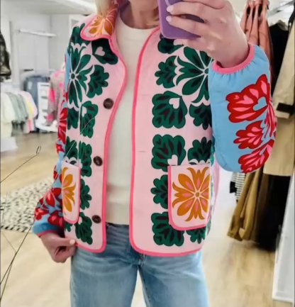 Riley Pink Floral Print Lightweight Jacket