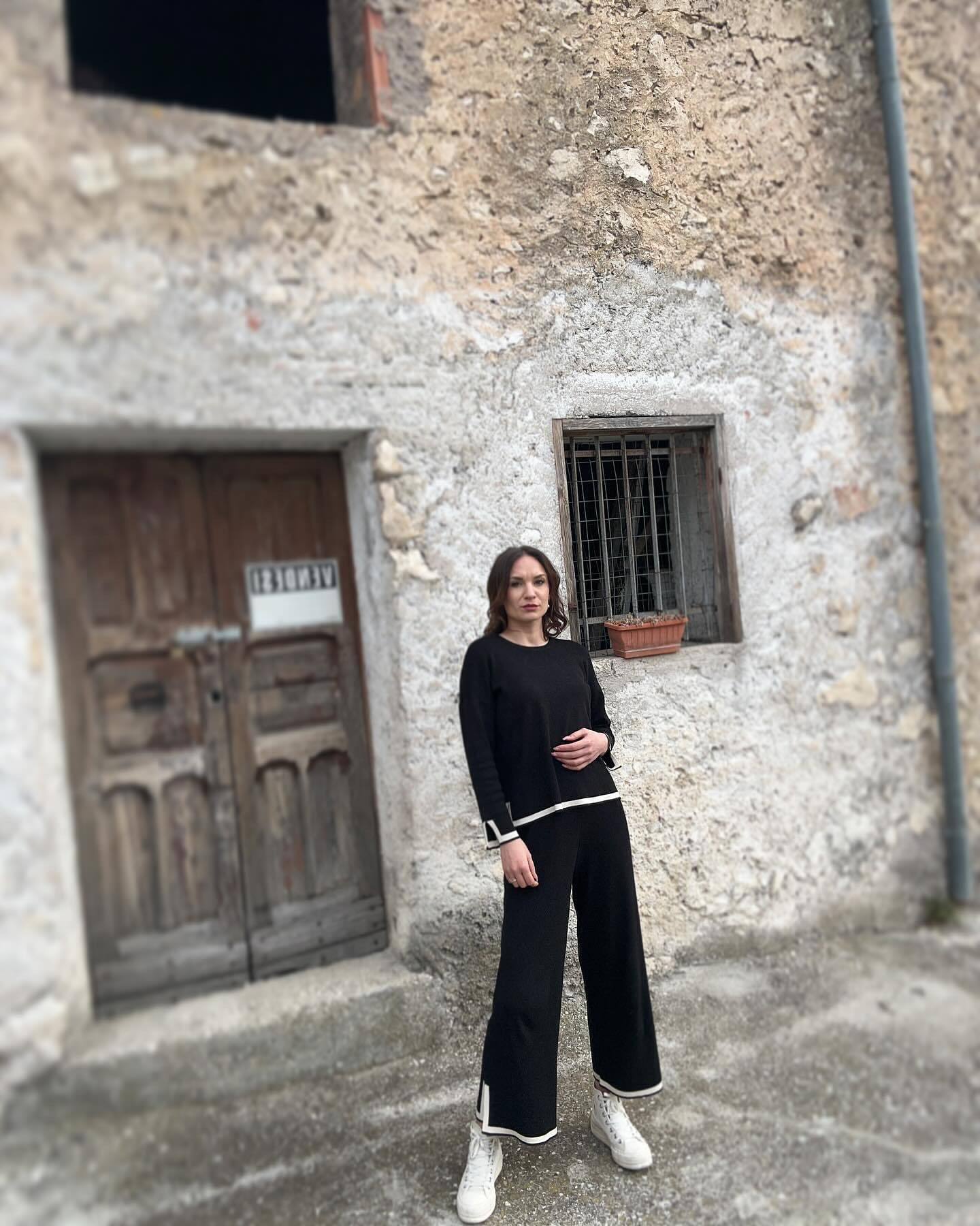 Casual Pullover Tops Wide Leg Pants Knit Sets