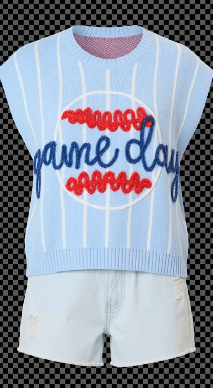 Baseball Game Day Striped Vest