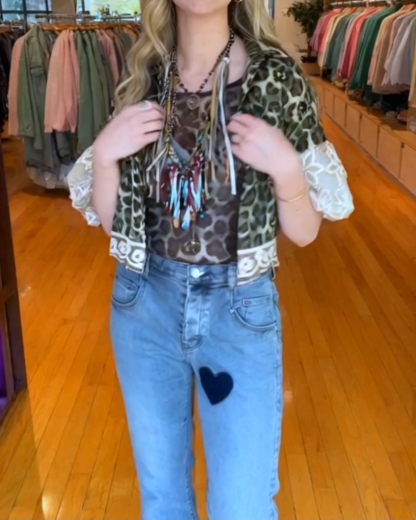 Romantic Camouflage Floral Lace Patchwork Jacket