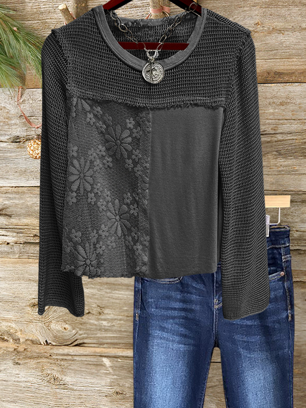 Casual Holiday Crochet Mesh Top