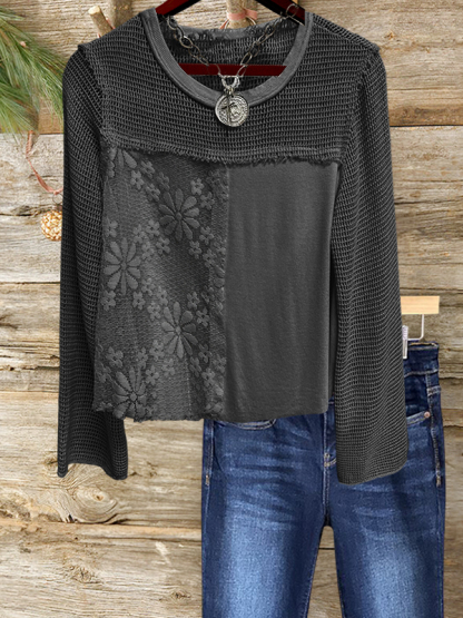 Casual Holiday Crochet Mesh Top