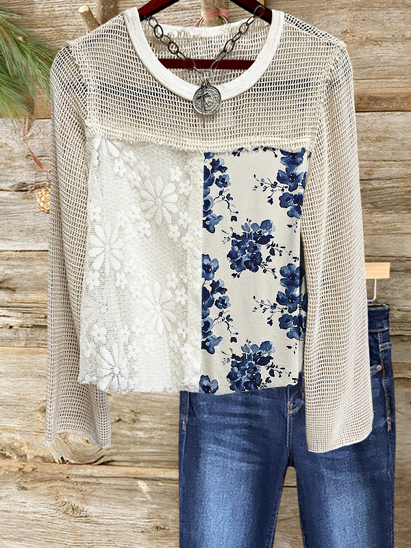 Casual Holiday Crochet Mesh Top