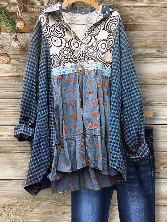 Pastoral Style Floral Top