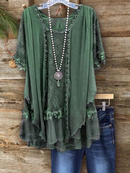Vintage Lace Patchwork Top