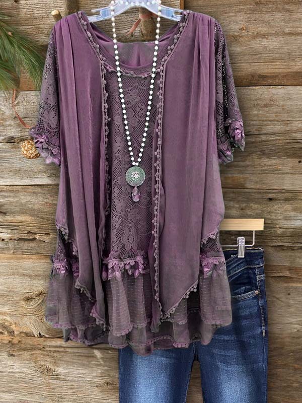 Vintage Lace Patchwork Top