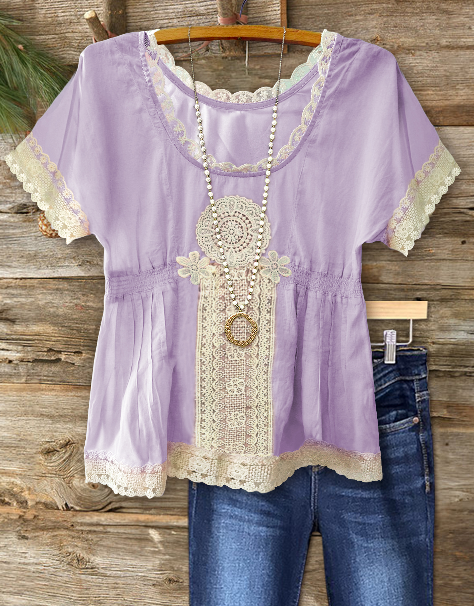 Elegant Lace Ruffled Short Sleeves