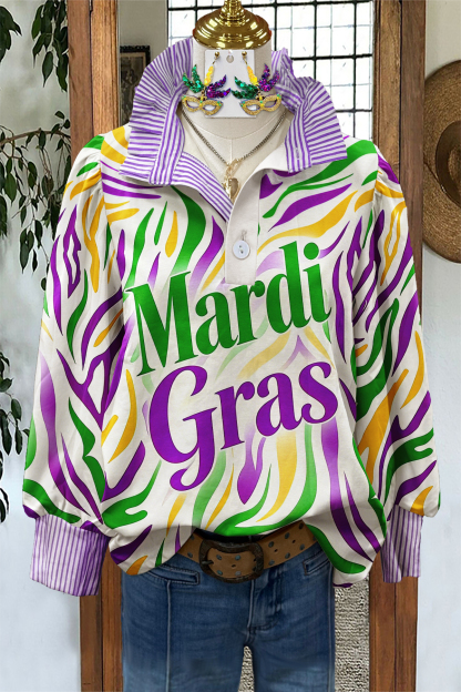 Mardi Gras Stripe Blouses
