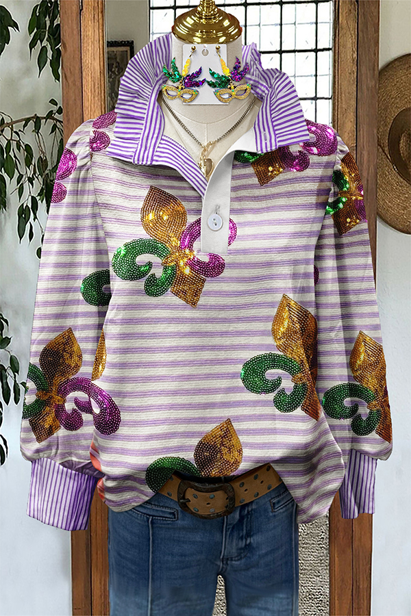 Mardi Gras Stripe Blouses