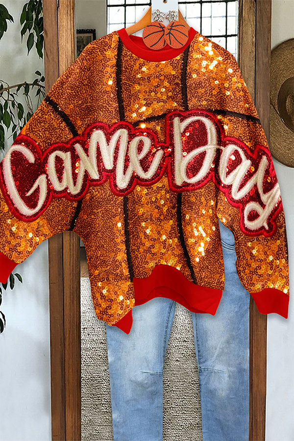 Basketball Game Day Oversized Sweatshirt