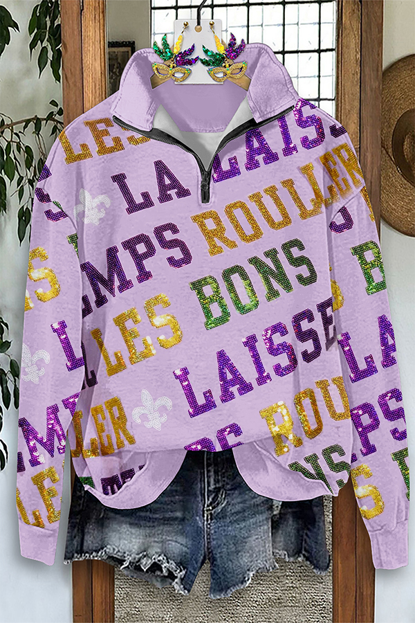 Mardi Gras Zip-Up Sweatshirt