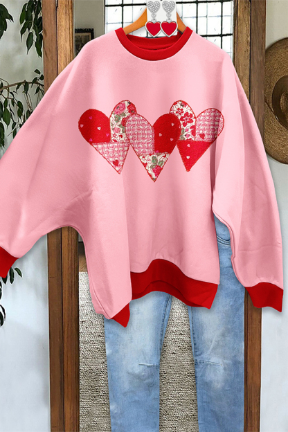 Valentine's Day Heart Loose Sweatshirt