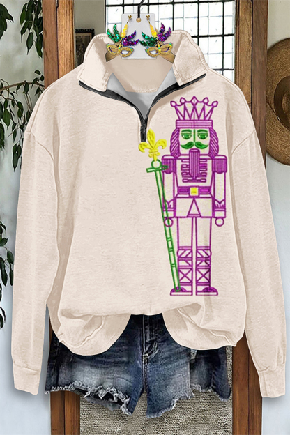 Mardi Gras Nutcracker Zip-Up Sweatshirt