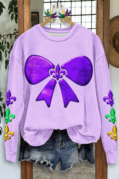 Mardi Gras Bow Sweatshirt
